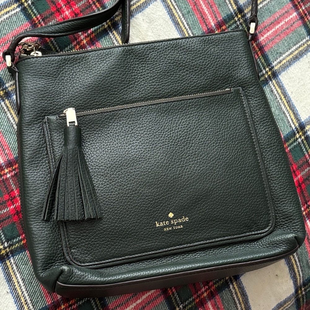 Kate Spade Dark Green Leather Crossbody Bag